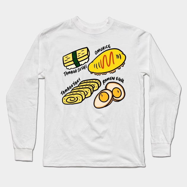 Japanese Styles of Egg Long Sleeve T-Shirt by bonniemamadraws